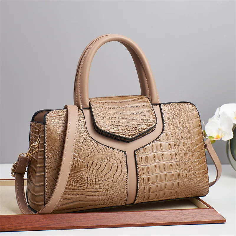 

Fashionable New Women'S Handbag Classic Retro Shoulder Bag Large Capacity Crocodile Pattern Crossbody Bag Minimalist Tote Bag