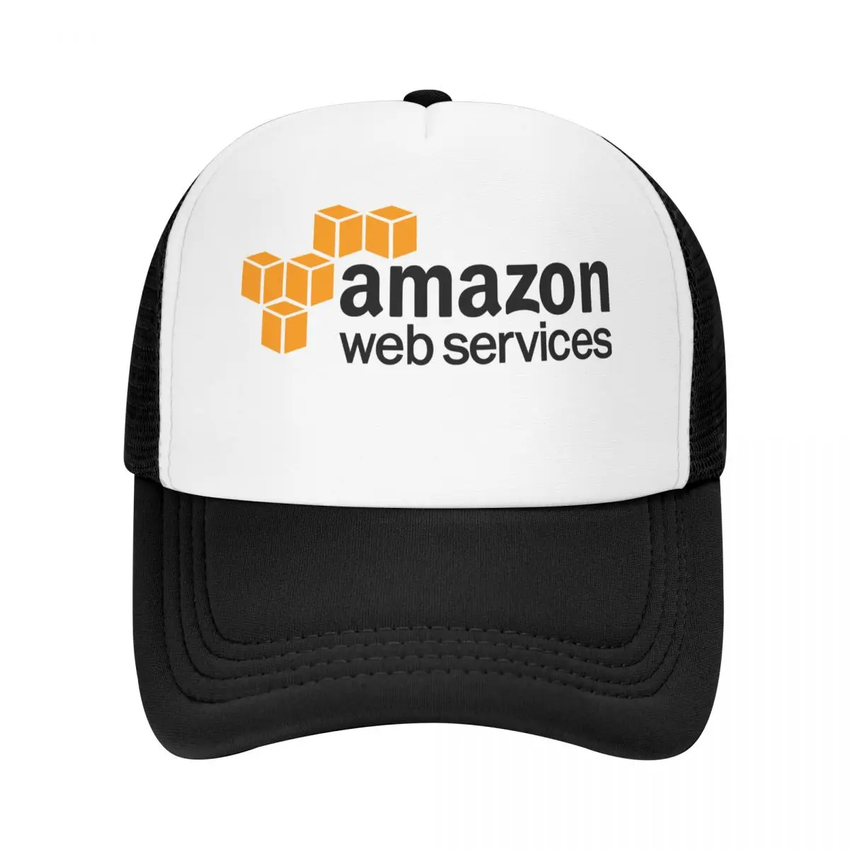 AMZ Amazon Web Services-1หมวกเบสบอลรถบรรทุกตาข่ายหมวกหมวกตกปลากอล์ฟ