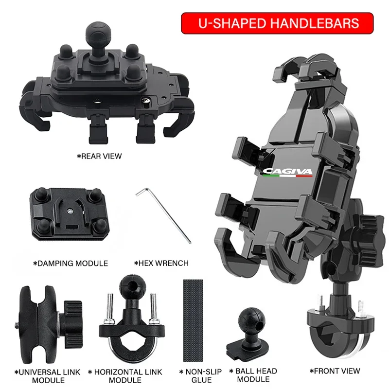 GPS Motorcycle Phone Shock Absorbing Alloy Navigation Bracket For MAXI SET CAGIVA Canyon 500 Mito 125 SP525 2024 2025 LOGO