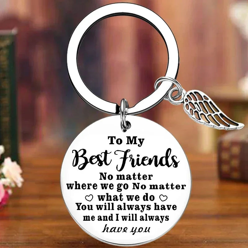 Metal Friendship Gifts Keychain Women Friends Key Chain Pendant Bestfriend Teen Girl Soul Sister Besties Gifts