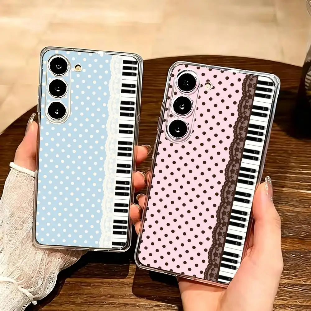 Piano Pattern Clear Hard Phone Case For Samsung Galaxy A91,80,73,72 ,71,53,52,32,31,22,21s Transparent