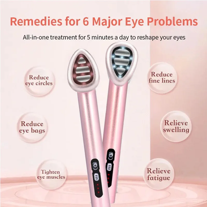 電気アイマッサージャー充電式マイクロカレント LED 光療法ポータブルフェイシャルリフティングアンチエイジングアイケア美容機器