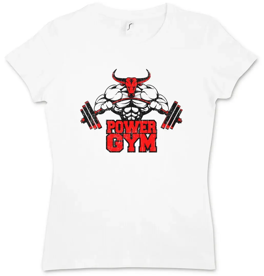 ЖЕНСКАЯ ФУТБОЛКА POWER GYM BULL Бодибилдинг Тяжелый железный тренировочный хардкорный насос