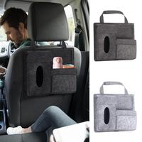 Car Seat Organizer Kids Car Seat Bag Tissue Holder Felt Car Seat Back Organizer Multi-Pocket Car Seat Storage Box Car Tote For