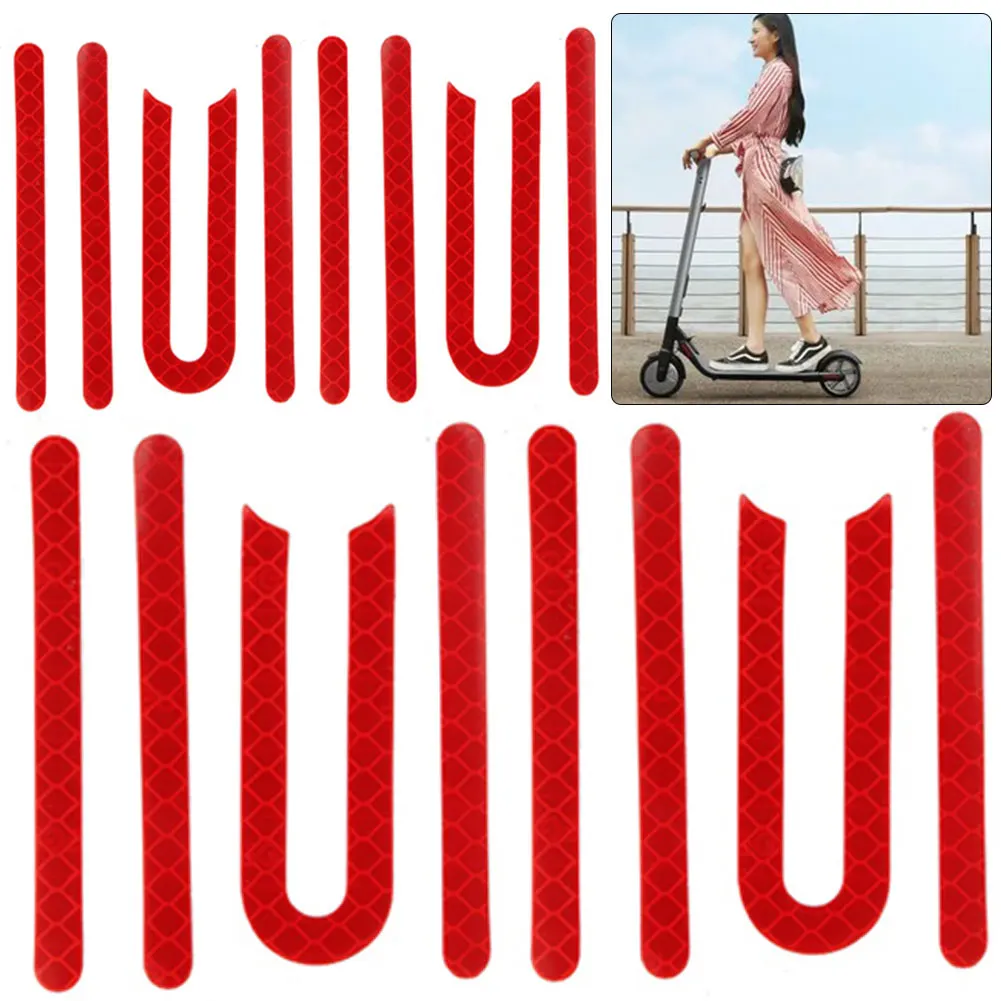 

4 комплекта светоотражающих наклеек из ПВХ для электросамоката M365, красные