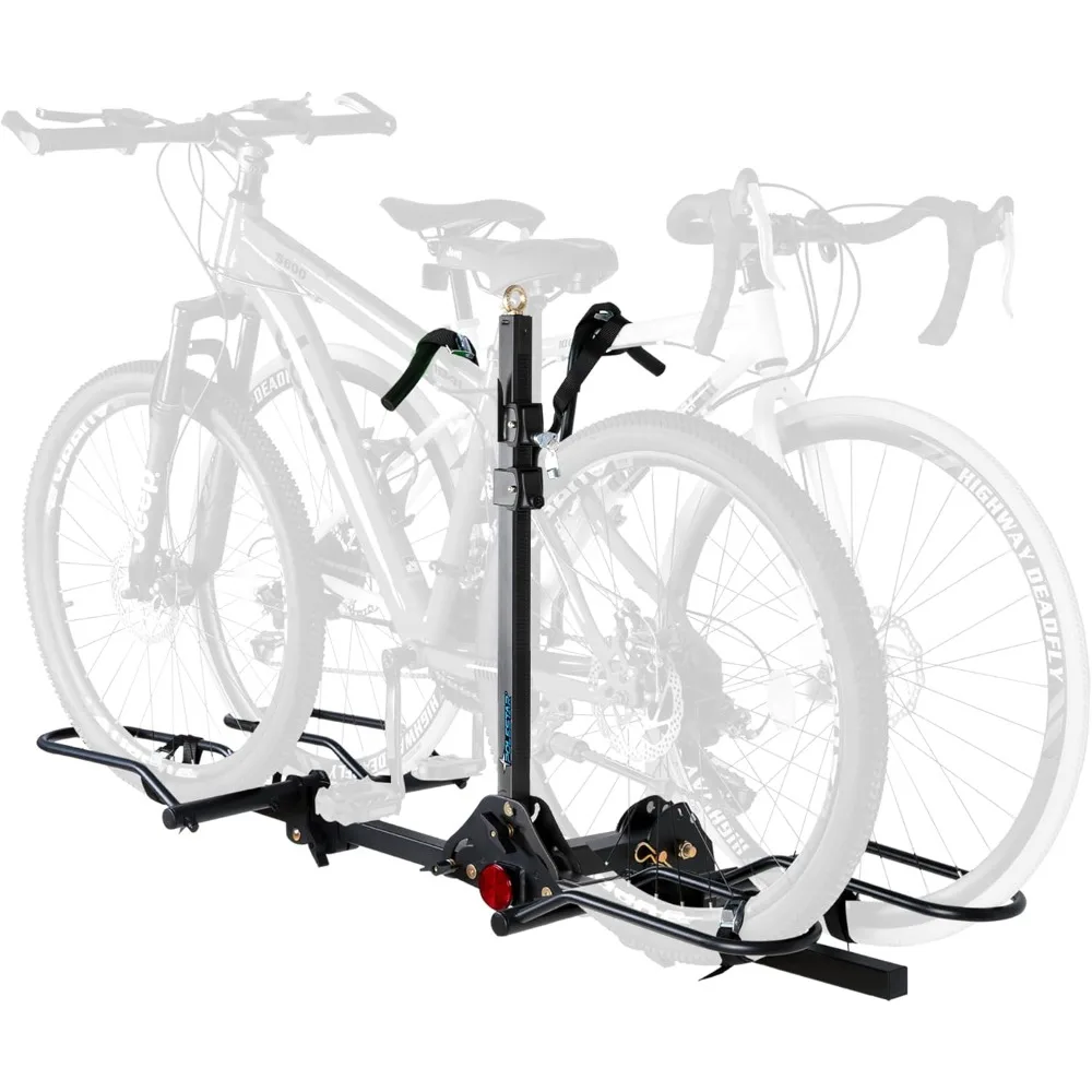 

Hitch-Mounted 2-Bike Carrier with 200lbs Capacity, Lockable and Foldable for E-Bikes and Bicycles