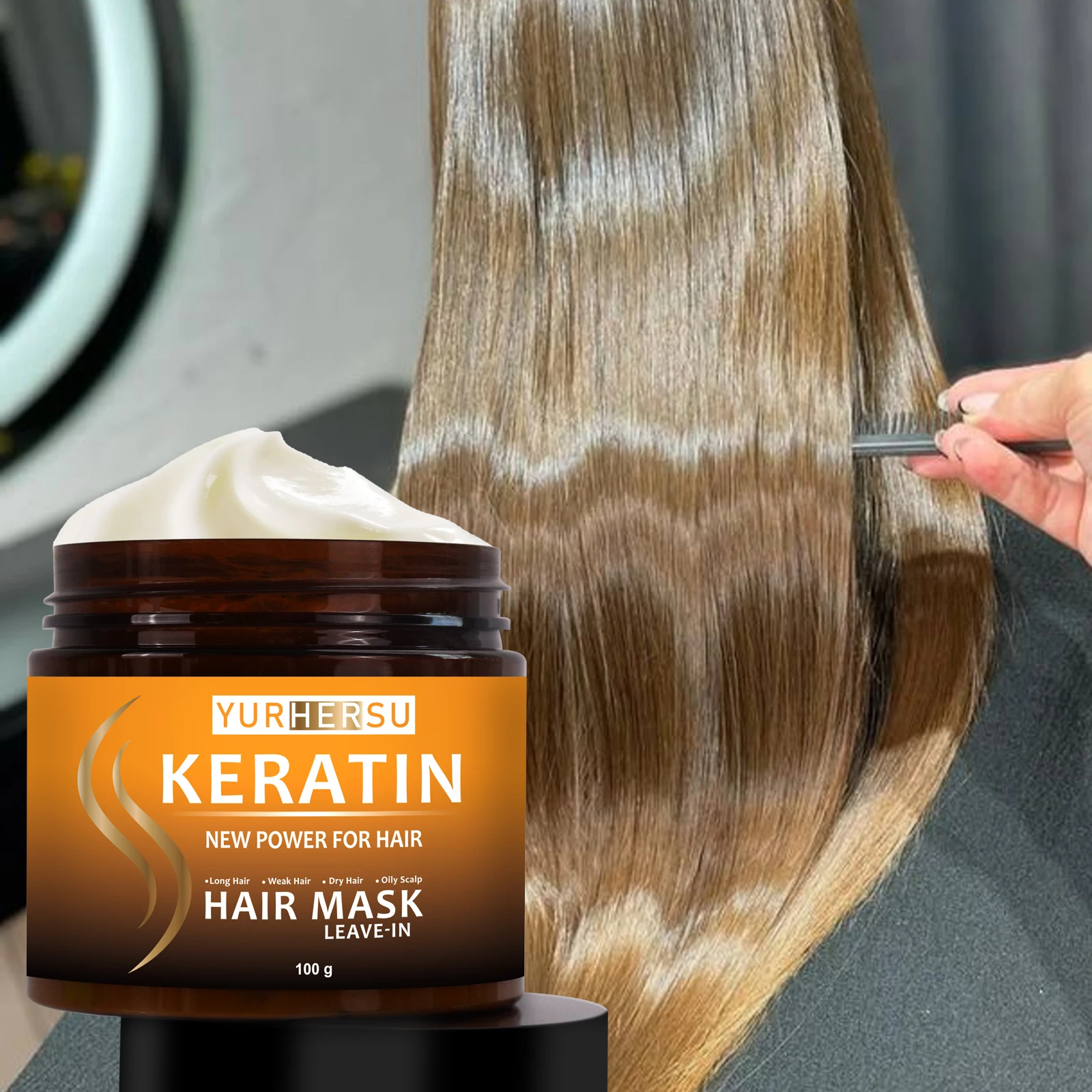 

Keratin Deep Repair No Rinse Hair Mask, For Extremely Damaged Hair, Intensive Nourishing, Anti-Breakage