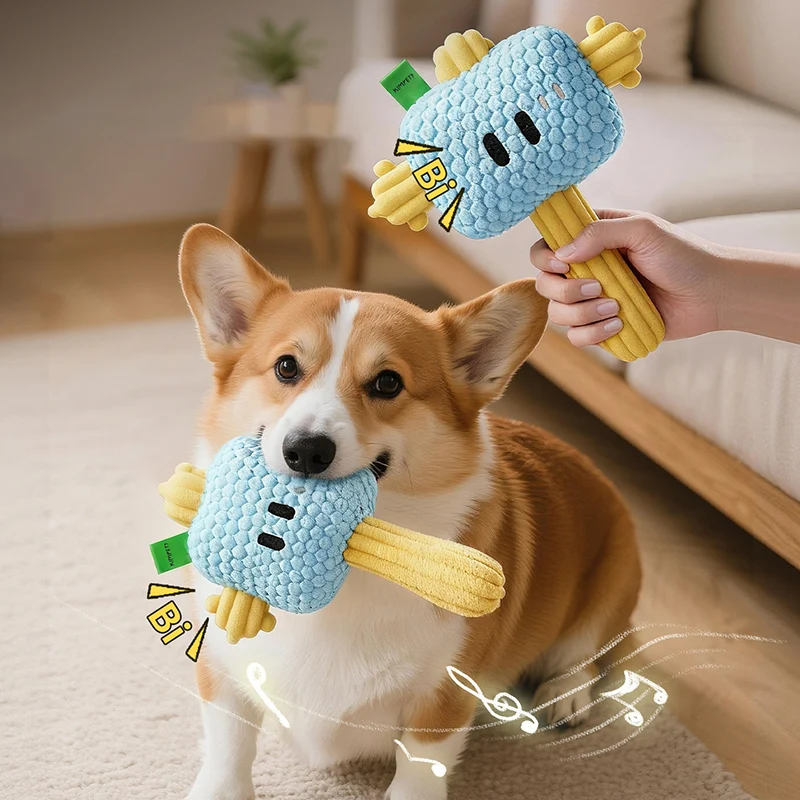 Funny Plush Hammer Squeaky Dog Toy Indoor Boredom Relief Interactive Tug-of-War Game Tiny Toys for Dogs Peluche Para Perro