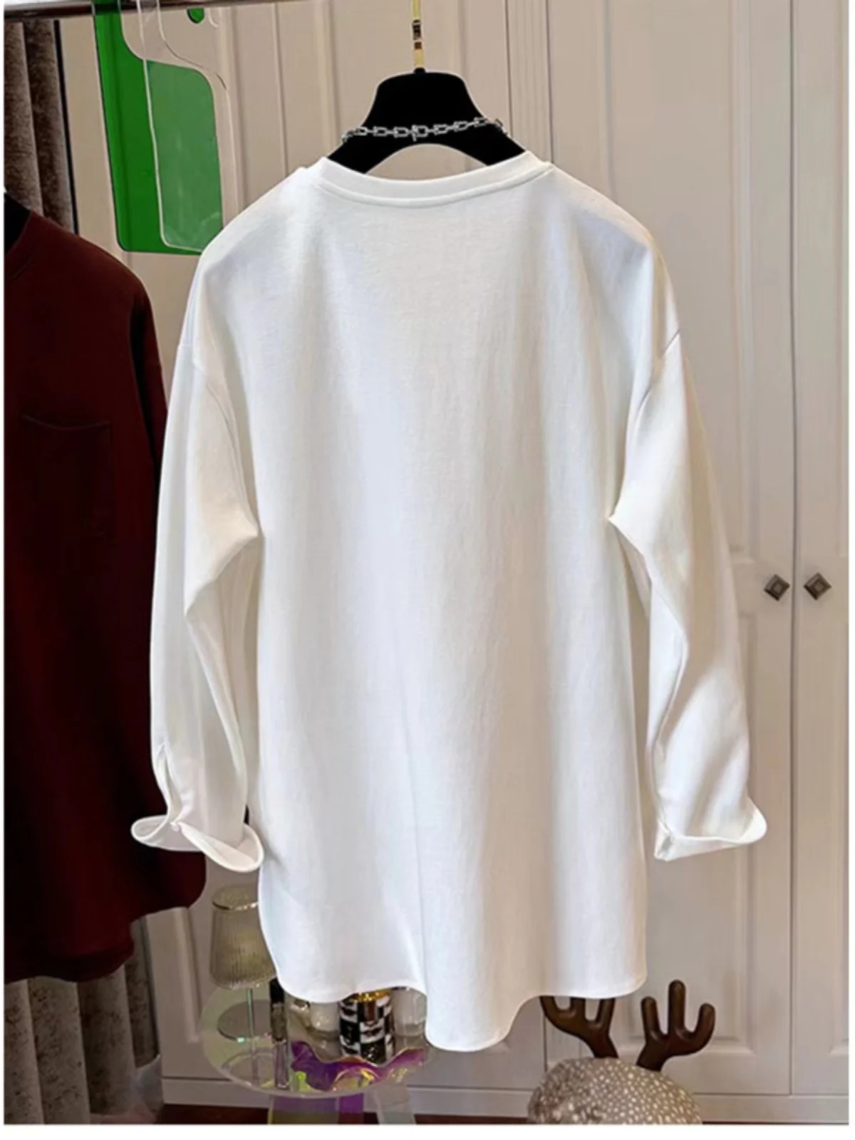 Thiened Floing Long Sve Base irt Dames Herfst Winter Halflange T-shirt Fluwelen Top Guangzhou Dertiende Fac