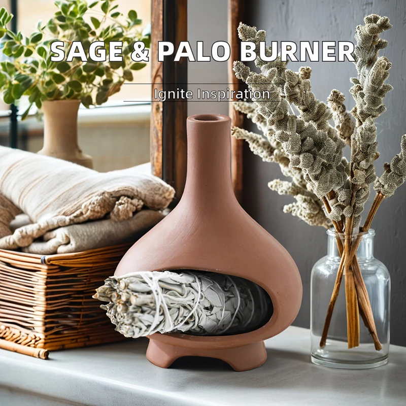 

Palo Santo Holder Handmade Ceramics Incense Burner Chimney Dish Smudge Bowl For Palo Santo Sticks Sage Bundles