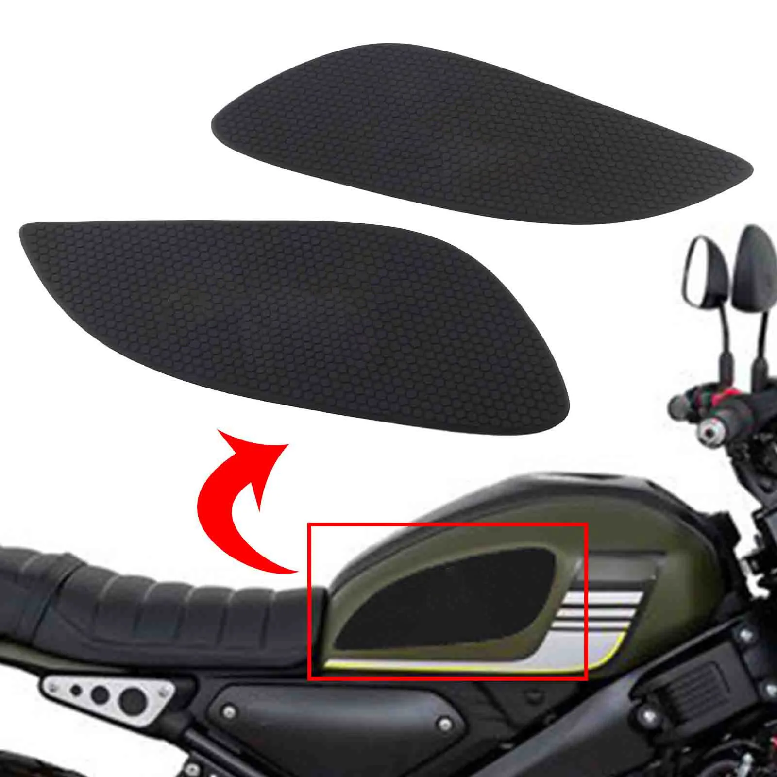 For YAMAHA XSR155 XSR700 XSR900 Tank Pad Gas Tank Traction Pads Fuel Tank Grips Side Stickers Knee Grips Protector Decal