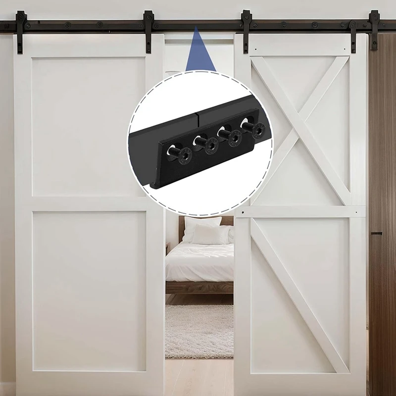 ABJI-2 conjunto de conector de trilho para porta de celeiro deslizante, adaptador de trilho em forma de l com parafusos e porcas