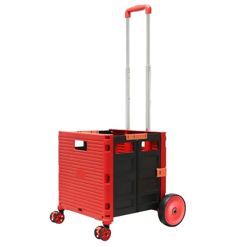 Foldable Box Cart Wheel Folding Shopping Box Trolley Baggage Cart