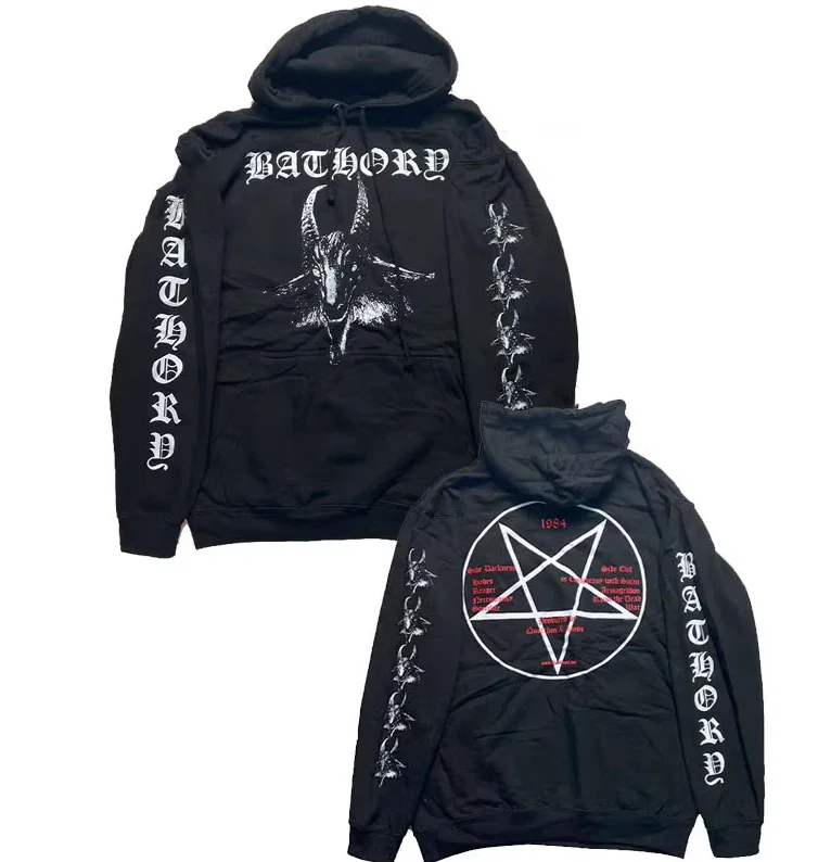 

Black Heavy Metal Band Bathory Hoody Tops Mens Hoodies Hooded Y2k Vintage Hip Hop Streetwear Hoodie Oversized Zip-up Hoody Coats