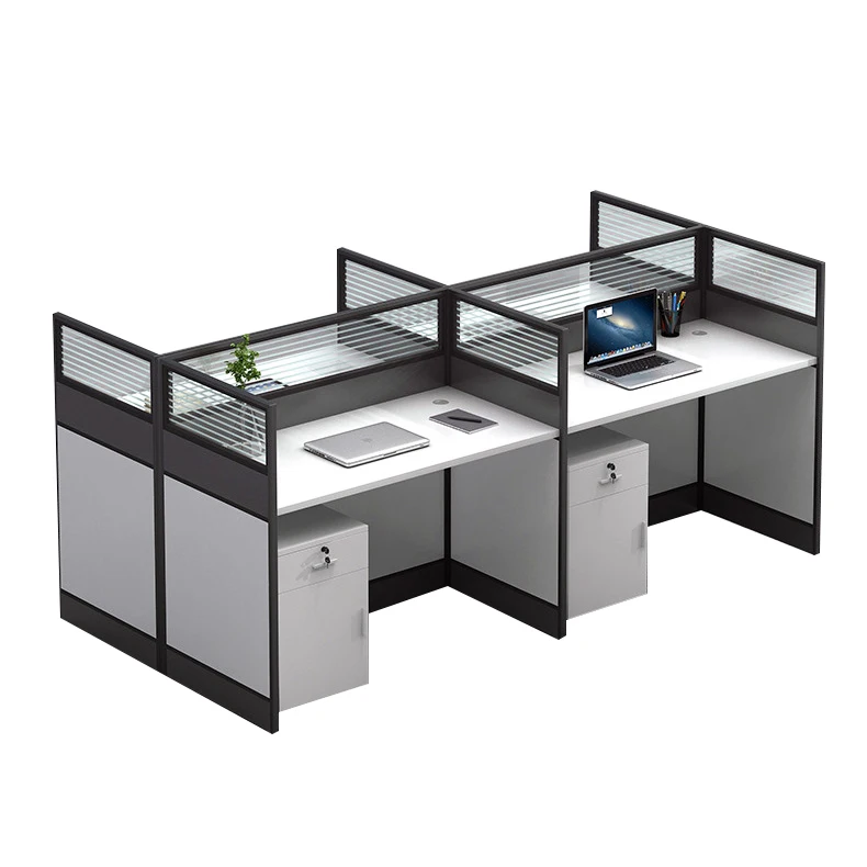 Wholesale Modern Wooden Mfc Office Furniture Particle Board Desktop Computer 4 Person Office Desk for 4 Seater Workstation