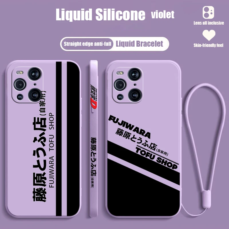 F-ujiwara T-ofu S-hop For OPPO Find X6 X5 X3 X2 Pro Lite Neo Liquid Left Rope Silicone Cover Phone Case