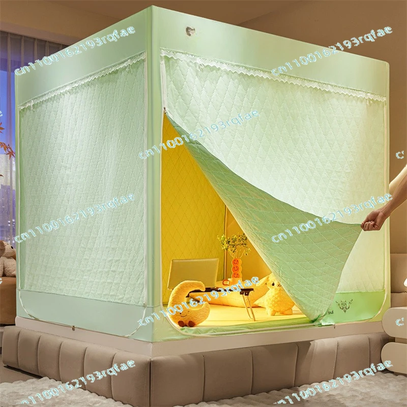 

Cold and warm three sides (4 can 5) cotton and cotton mosquito net, bed hat, household anti-drop Class A warm and anti-drop