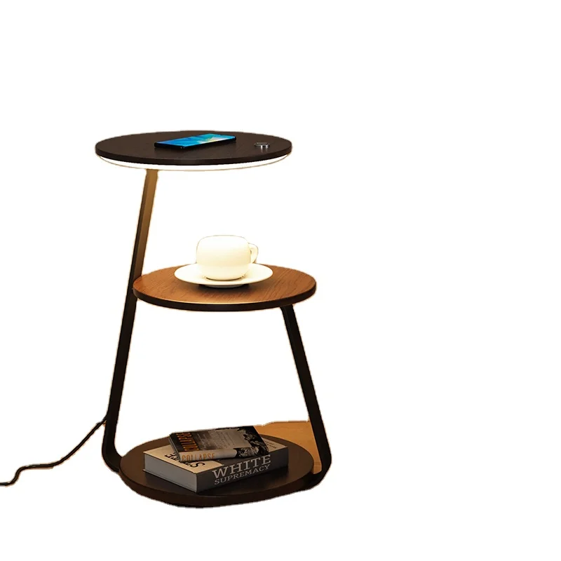

Stylish Modern Smart Wireless Charging Light Emitting Diode Floor Light Modern Wood