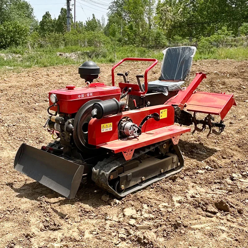 Customized Rotary Tiller 25HP 35HP Strong Power Small Crawler Tractor Tiller for Farmland Work
