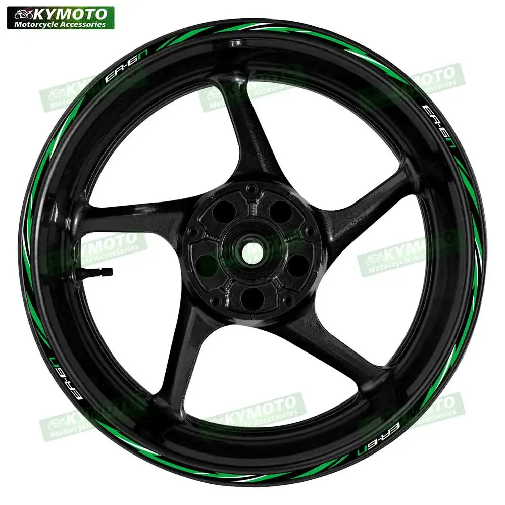 For ER-6N ER6N reflective motorcycle accessories stickers 17 inch front and rear rim decals off-road fairing decoration