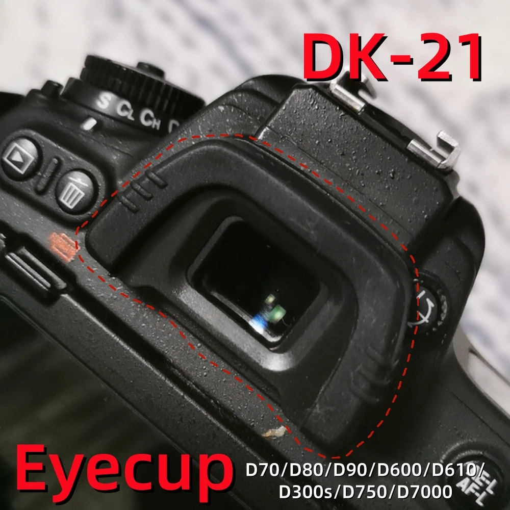 Protetor de Visor de Borracha Macia DK-21 para Câmeras DSLR Nikon D70/D80/D90/D600/D610/D300s/D750/D7000 - Acessório Essencial
