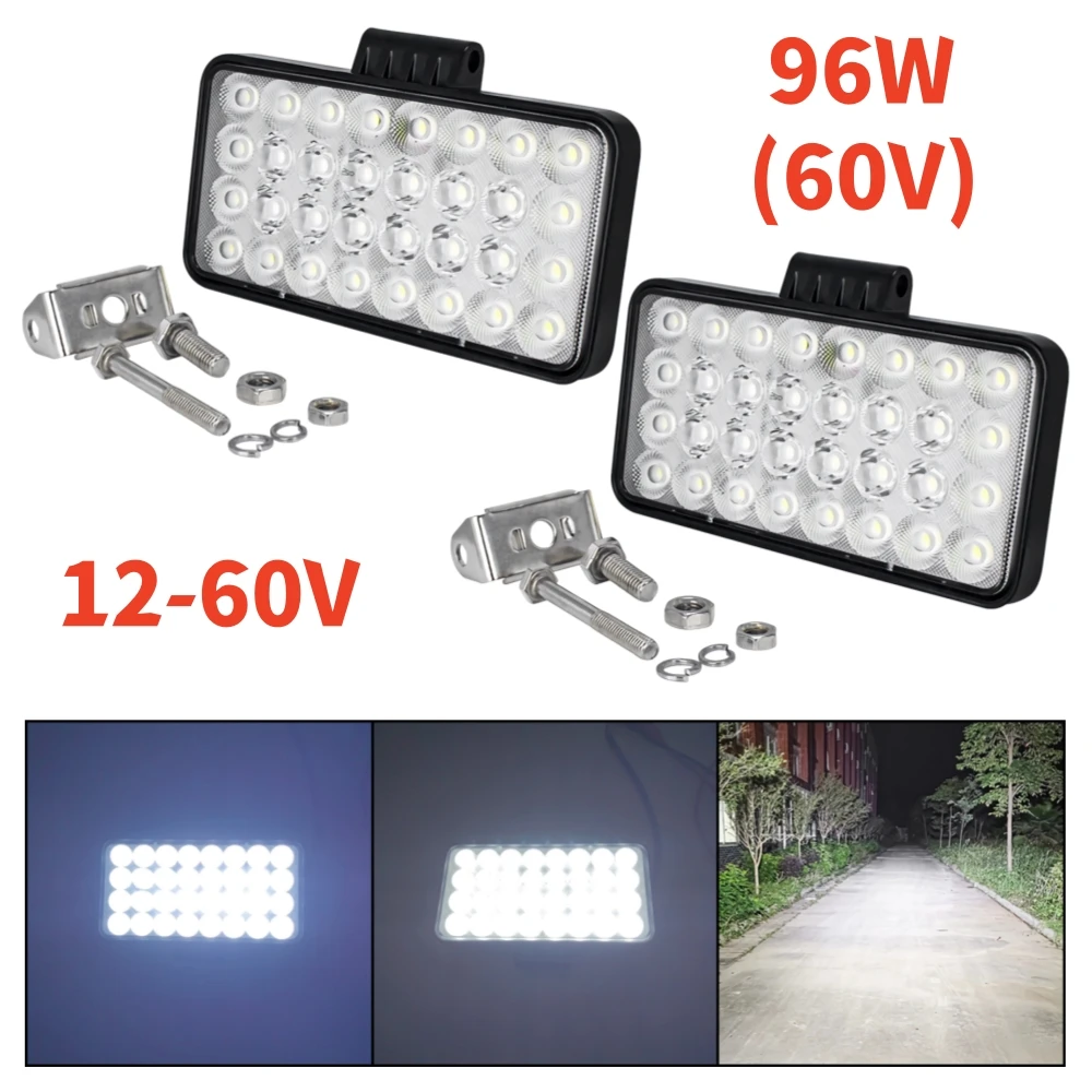 

2 шт. 12 В-60 В освещение экскаватора фара грузовика вилочный погрузчик рабочие фары 4x4 внедорожные вспомогательные фары 96 Вт (60 В)