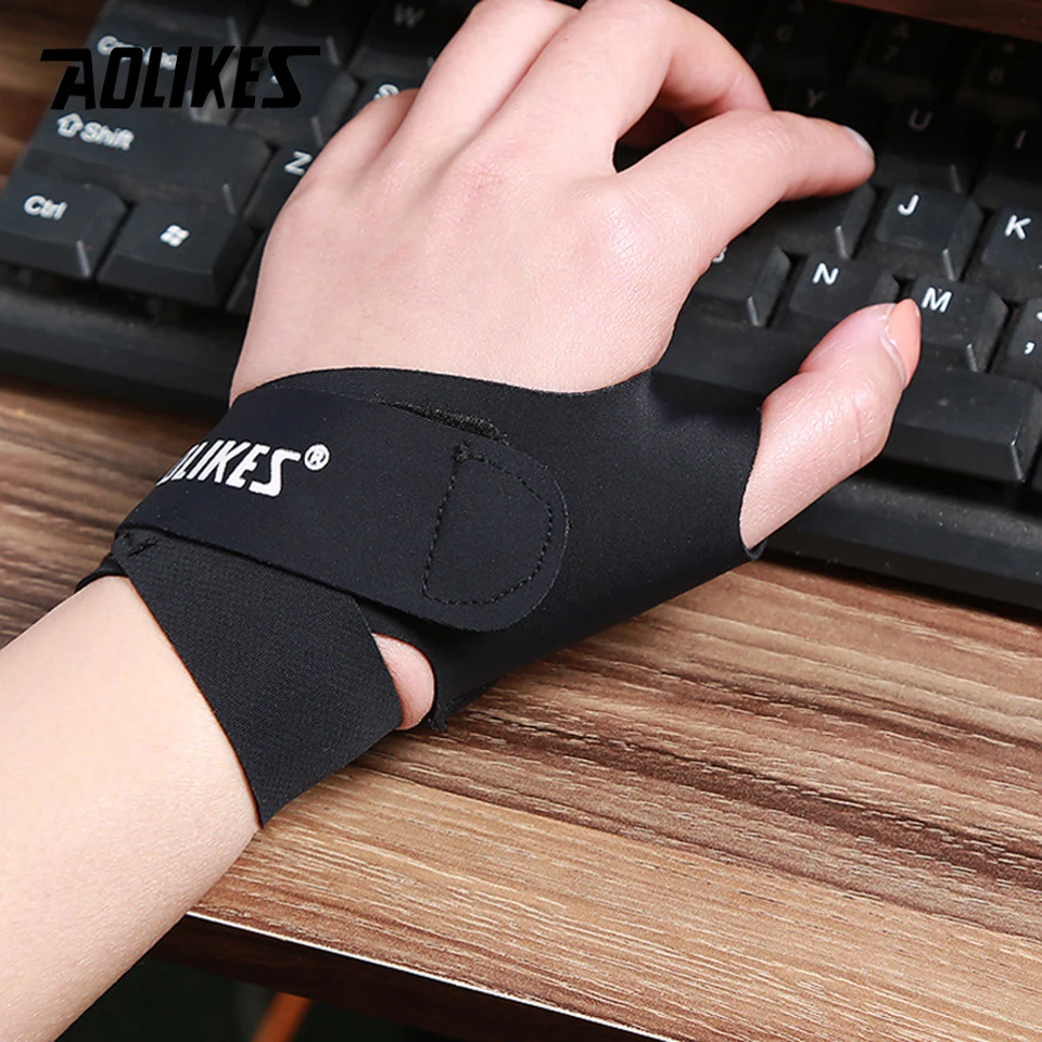 AOLIKES 1PCS Wrist Thumb Brace Ultra-thin Compression Wrist Straps Thumb Support for Tendonitis,Carpal Tunnel Arthritis