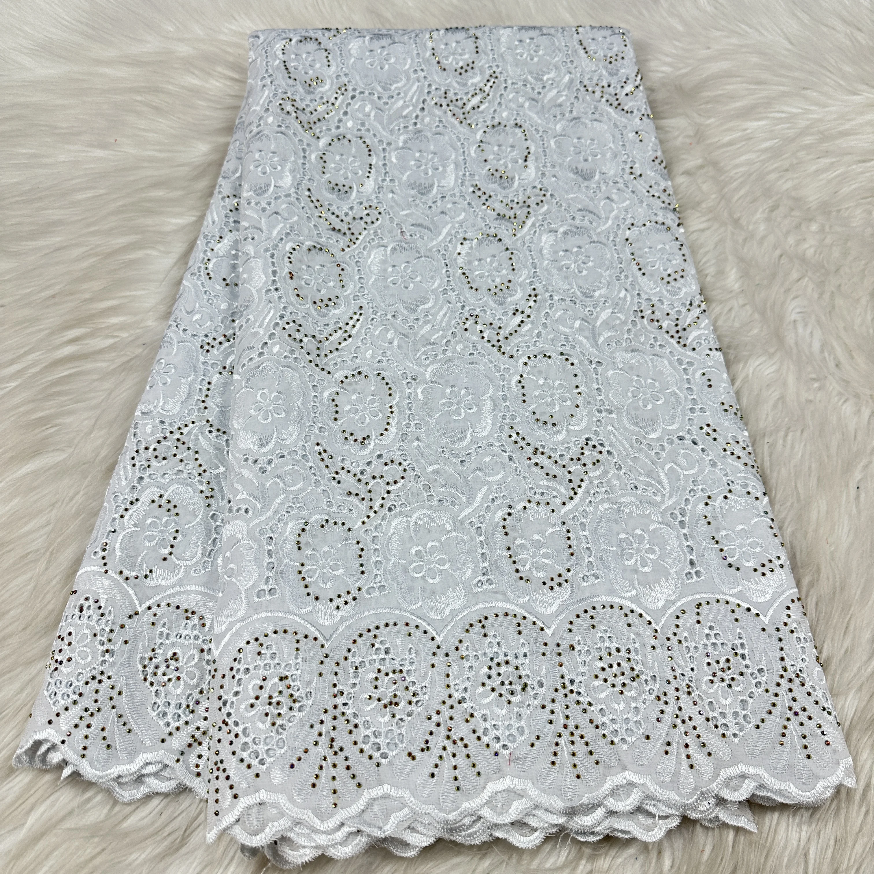

Новинка 2025 года, швейцарская кружевная ткань с камнями, новинка 100% хлопка, африканская нигерийская французская ткань для элитного свадебного платья для шитья невесты