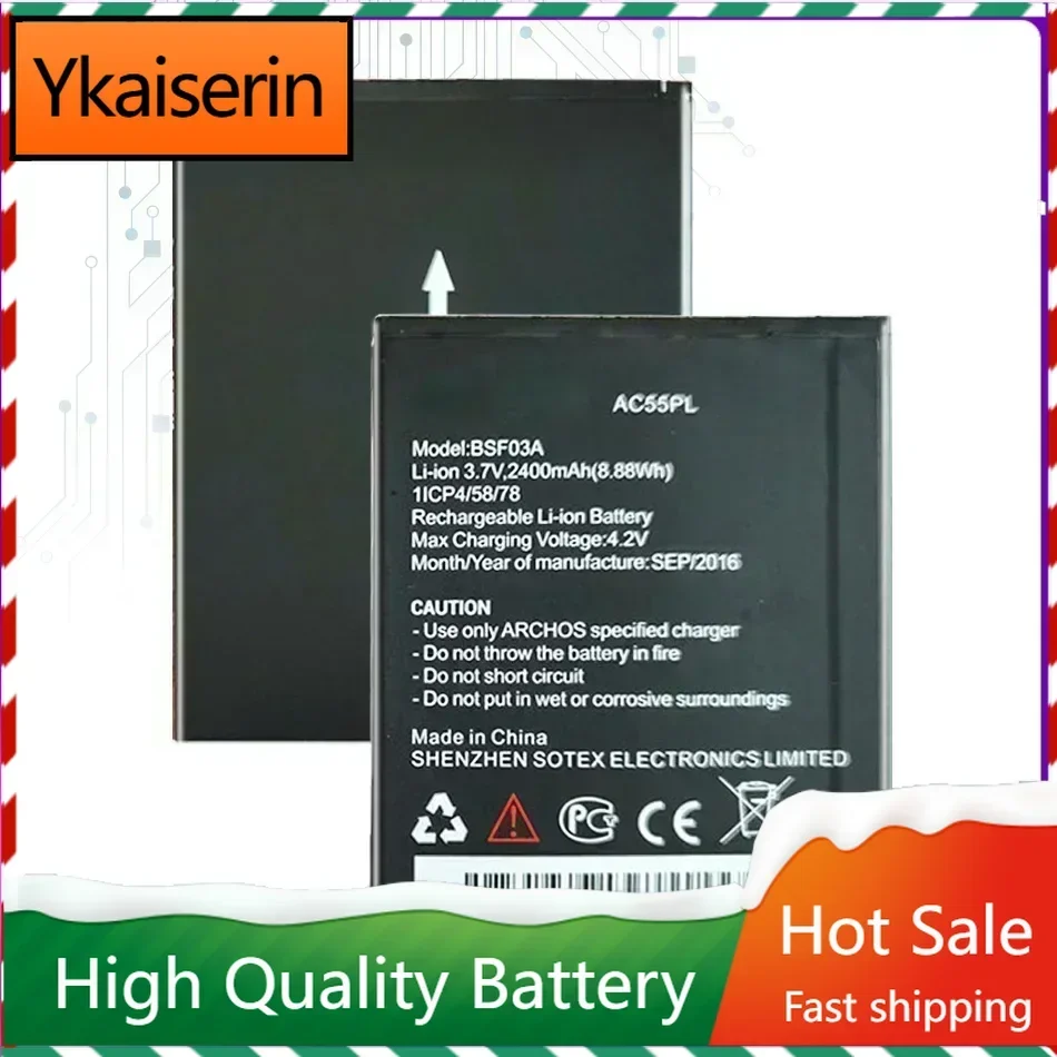 Mobile Phone Battery AC55PL 2400mAh for Archos 55 Platinum AC55PL BSF03A Batteries Phone Smart Replacement Batteria + Track NO