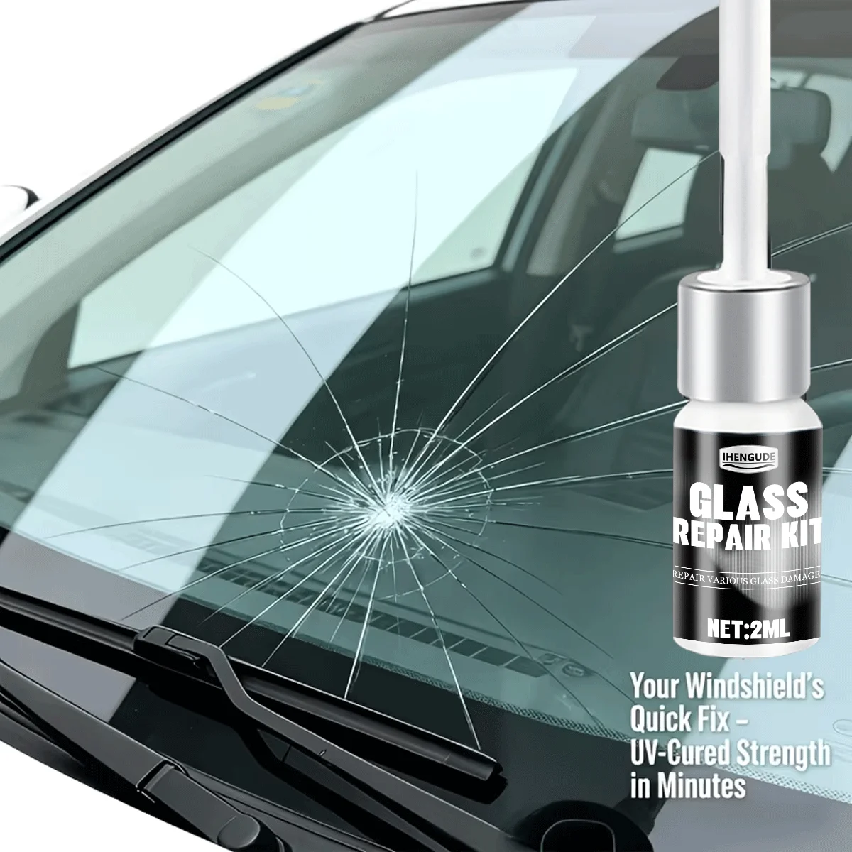 Glass Repair Fluid for Car Windshield Phone Screen Crack Repair with Free Plastic Shovel Resin Car Care Maintenance Kit