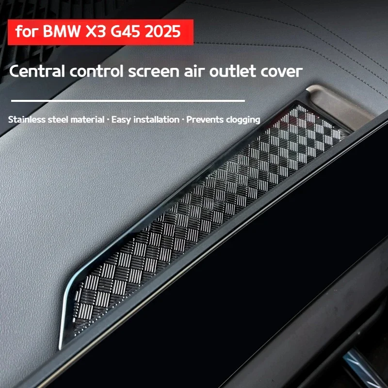 

Car Dashboard Behind Screen Stickers Center Console Air Vent Cover Anti-Dust Grille For BMW X3 G45 2025 Protector Accessories