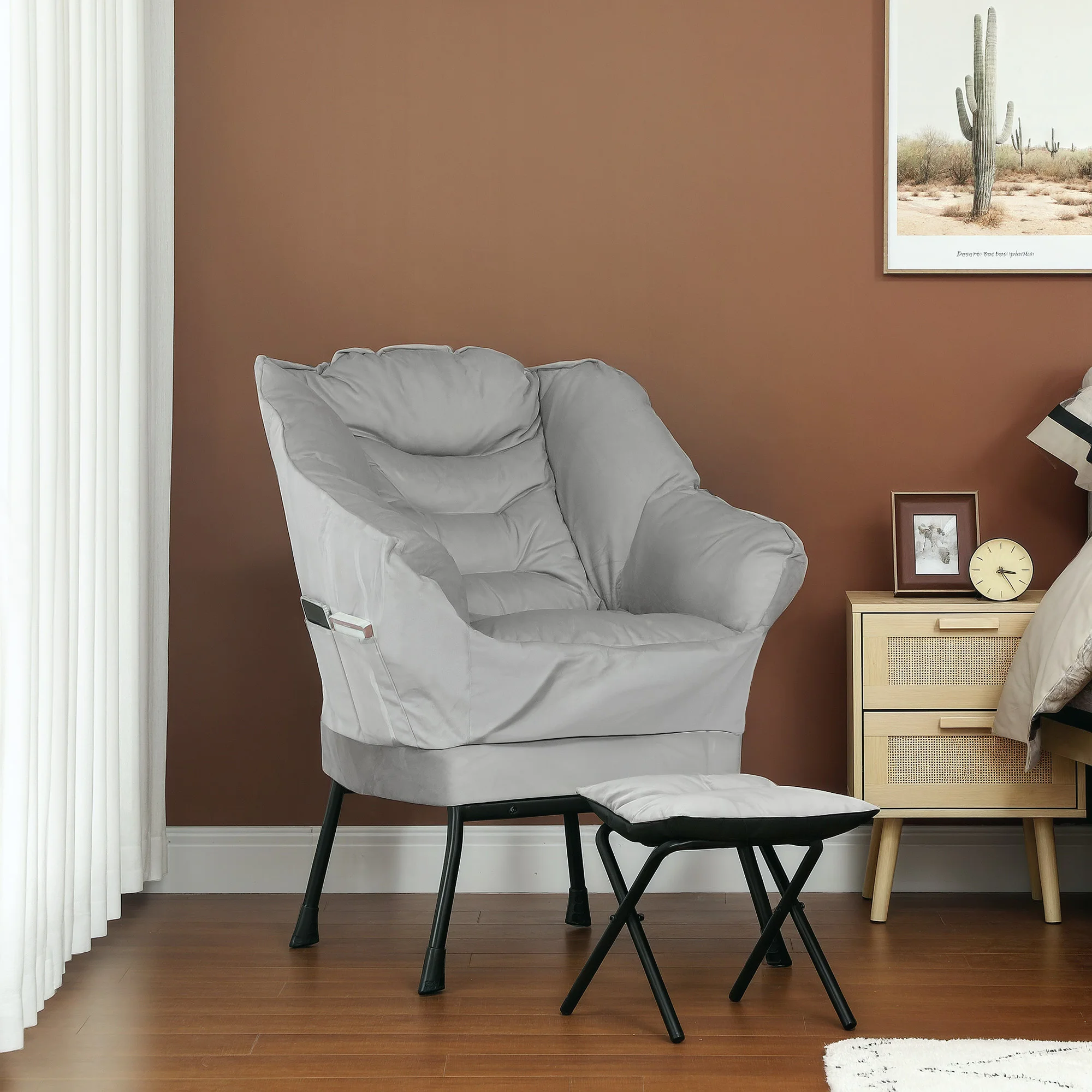 

A lazy chair suitable for office, living room, or study, with an ottoman.