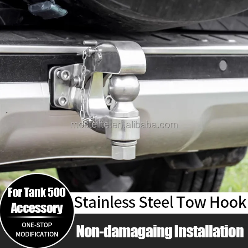 

For GWM Tank 500 New Stainless Steel Tow Hook Trailer Hitch Ball Auto Parts 4x4 Off-Road Car Accessories