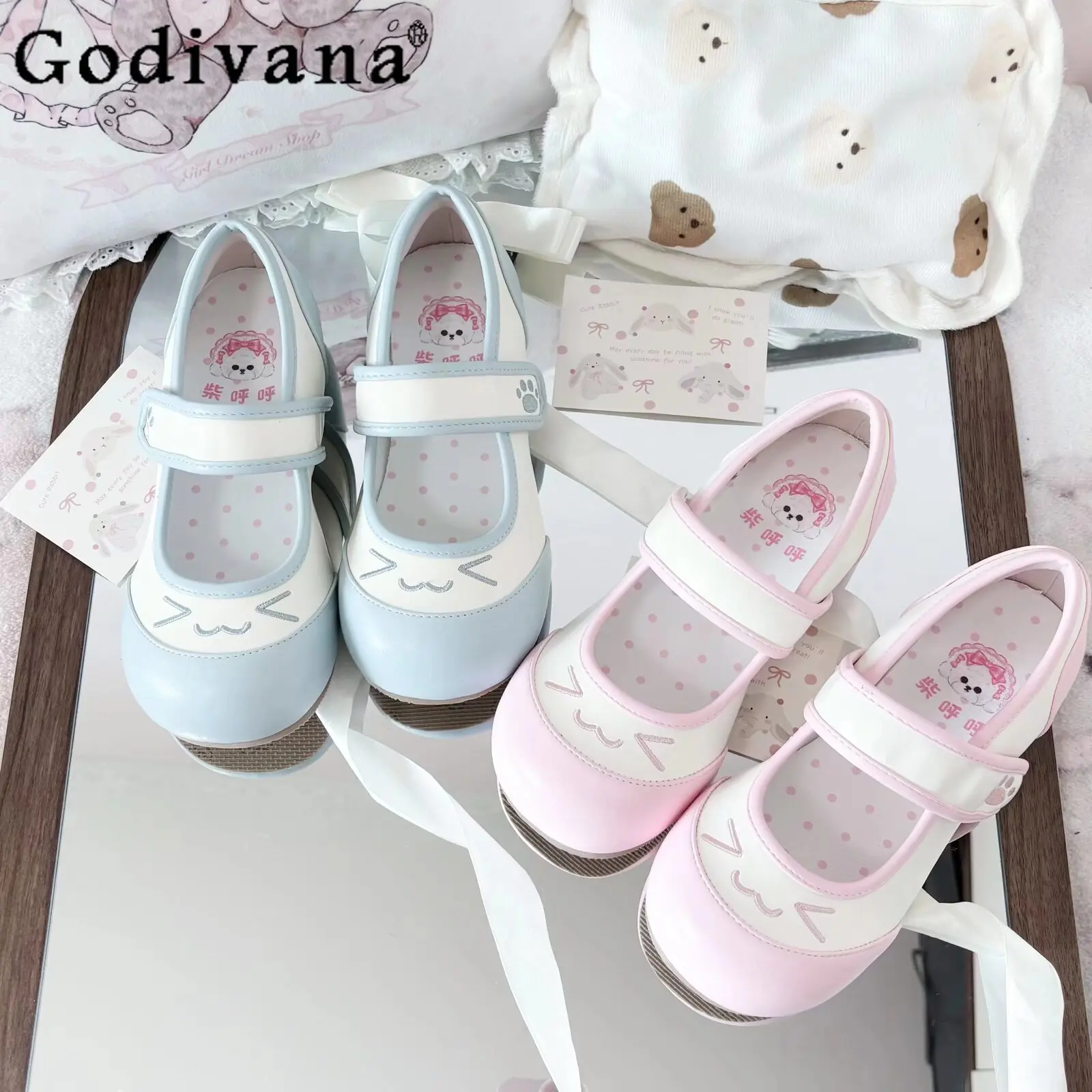 

Оригинальные японские туфли Мэри Джейн, весенне-осенние женские милые туфли с круглым носком и бантом для девочек, студенческие туфли Kawaii Y2k на плоской подошве