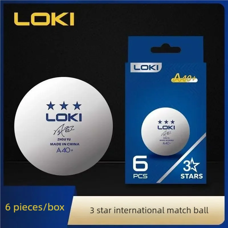 3-Star Loki 40+ Seam Ping Pong Balls 6-Pack, Durable High-Bounce Training Balls, New Material, Cost-Effective