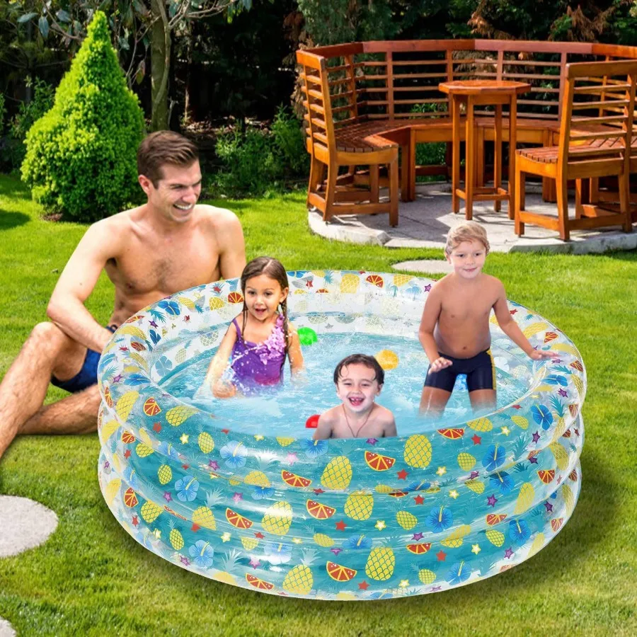Piscina gonfiabile da 59x21 pollici che esplode la piscina familiare per 3 centrali pieghevoli per piscina con palline