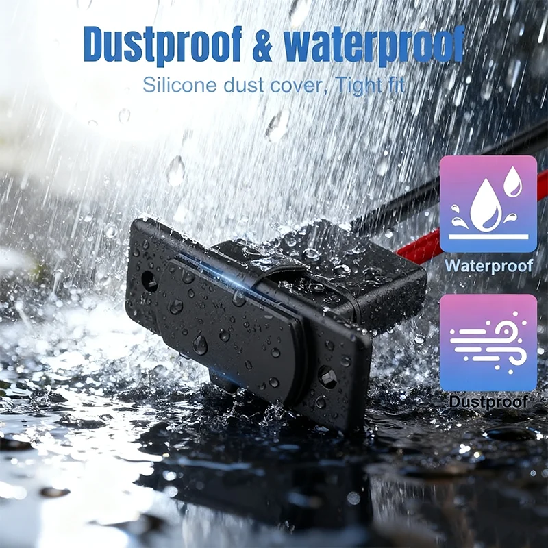 

50A 6-12 Gauge Battery Quick Connect/Disconnect Integrated Panel, Jumper Cable Plug Connector Kit for Car, Winch