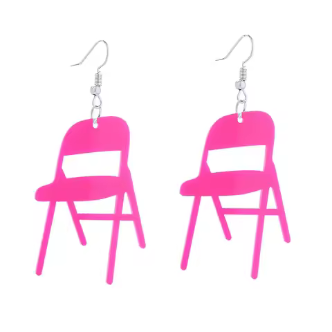 Funny Pink Green White Acrylic Chair Drop Earrings For Women Girls Jewelry Accessories Gifts