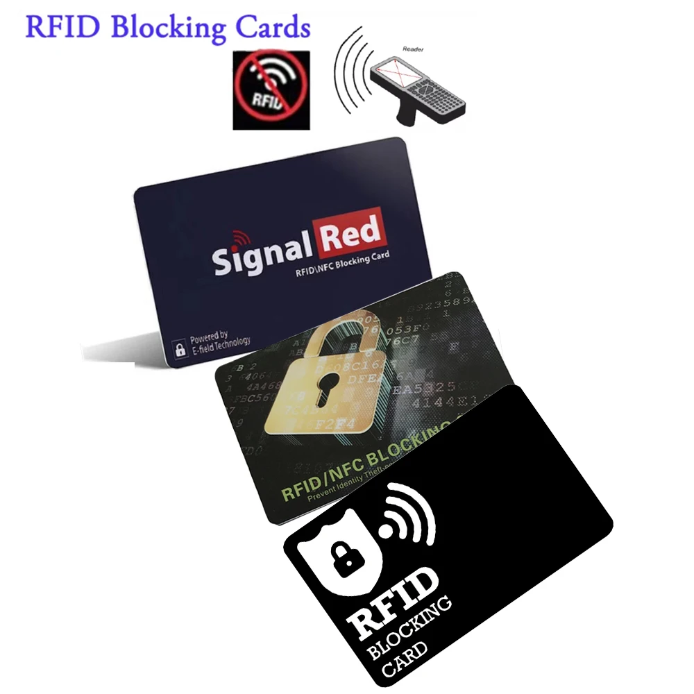 5Pc RFID Blocker RFID Blocking Cards Contactless NFC Debit Credit Card Passport Protector Smart Anti-theft Design Perfectly Fits