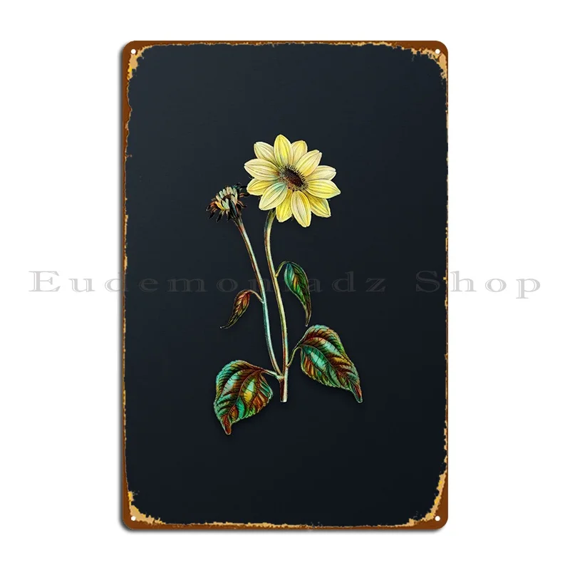 Trumpet Stalked Sunflower Metal Sign Pub Design Plaques Customize Kitchen Tin Sign Poster