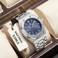 Reloj de pulsera PAAZOMU de lujo para hombre de negocios, Reloj luminoso resistente al agua con fecha para hombre, relojes de cuarzo de moda de acero inoxidable para hombre