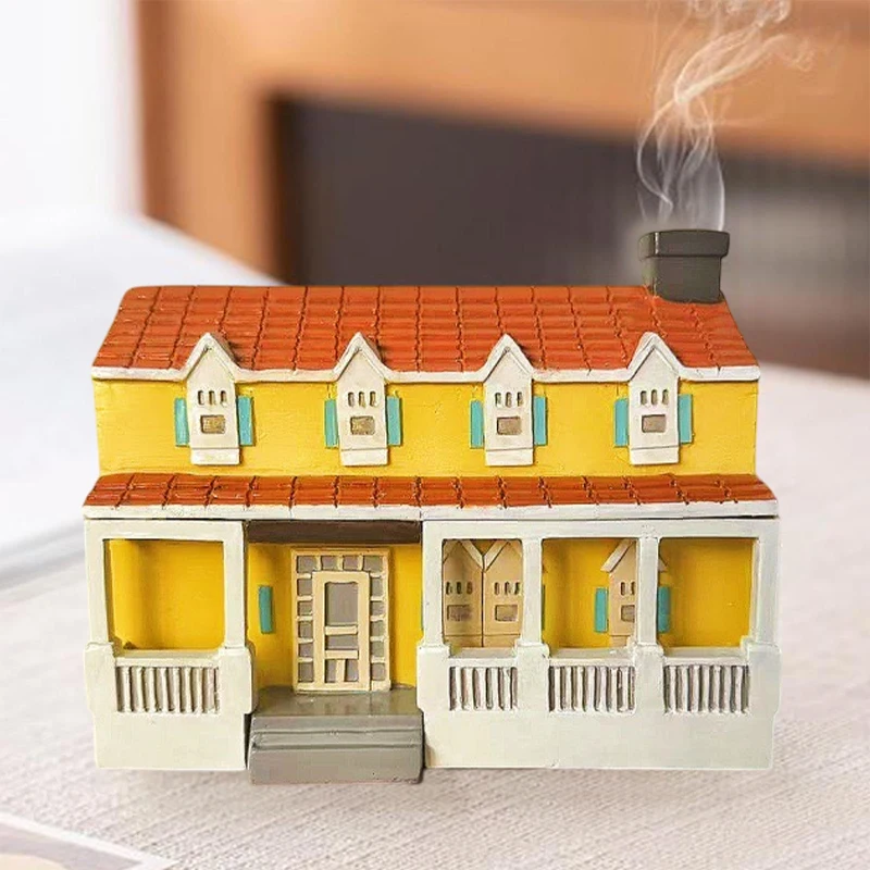 Chimney Resin Cottage House Incense Thurible Inn Gilmore Girls House Incense Holder Holiday Tabletop Decorations For Home