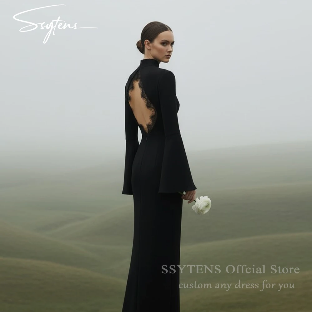 SSYTENS Elegante Frauen Abendkleider Einfache Schwarz Meerjungfrau Party Kleid Sexy Backless Prom Kleider Angepasst Vestidos De Fiesta