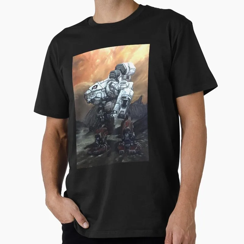 Ariel‘s Nightstar Battletech Mechwarrior MWO Mech Combat Gift T-Shirt for RPG Gamer Short sleeve Graphic Clothes All Size Tops