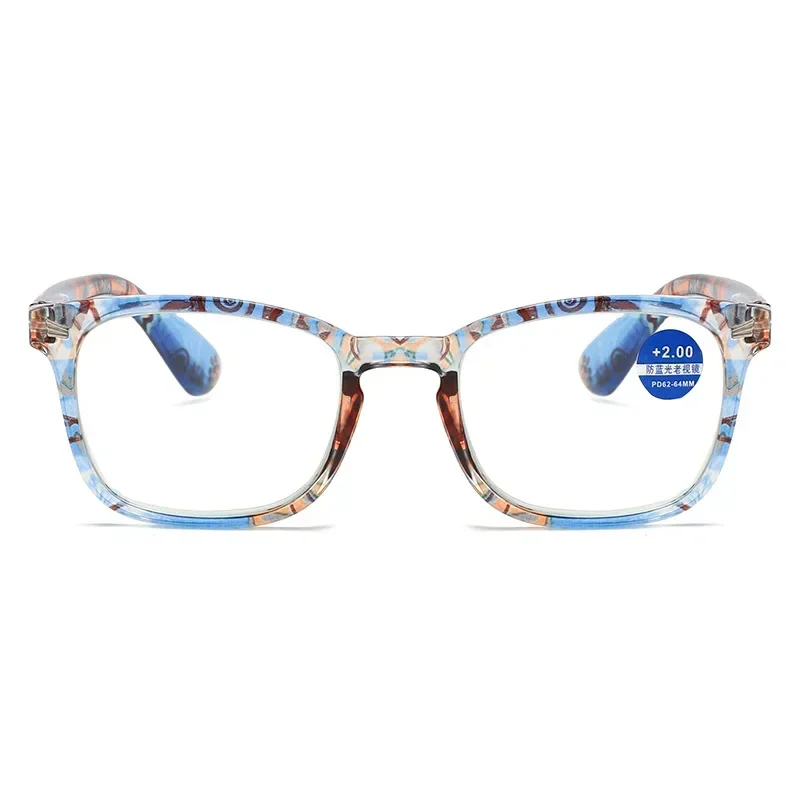 Gafas de lectura antiluz azul con estampado Floral, montura de PC, gafas para presbicia, gafas de ojo de gato a la moda, gafas de visión de lejos + 1,0 ~ + 4,0