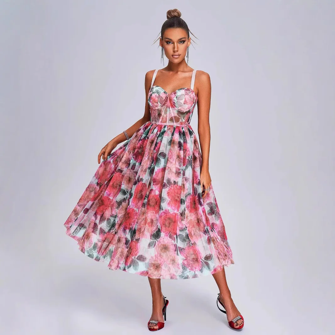 فستان سهرة طويل من Ele للنساء من Faionable oulder Bared Ogeea Fairy T Sle Dr منتصف الخصر شيفون ناعم Dr