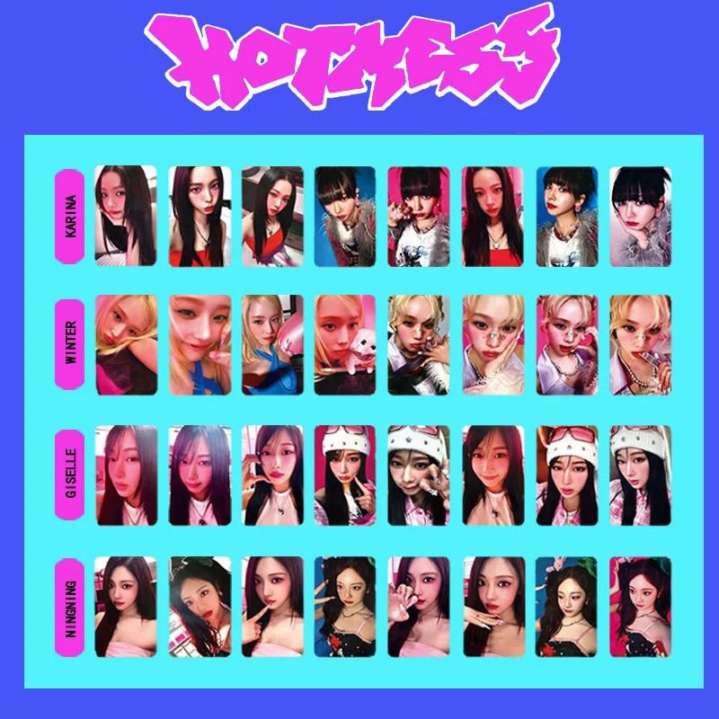 

Kpop Idols Winter Karina Debut Album Hot Mess Photocards 8pcs/Set Korean Style LOMO Cards Double Sides Printing Cards Fans Gifts