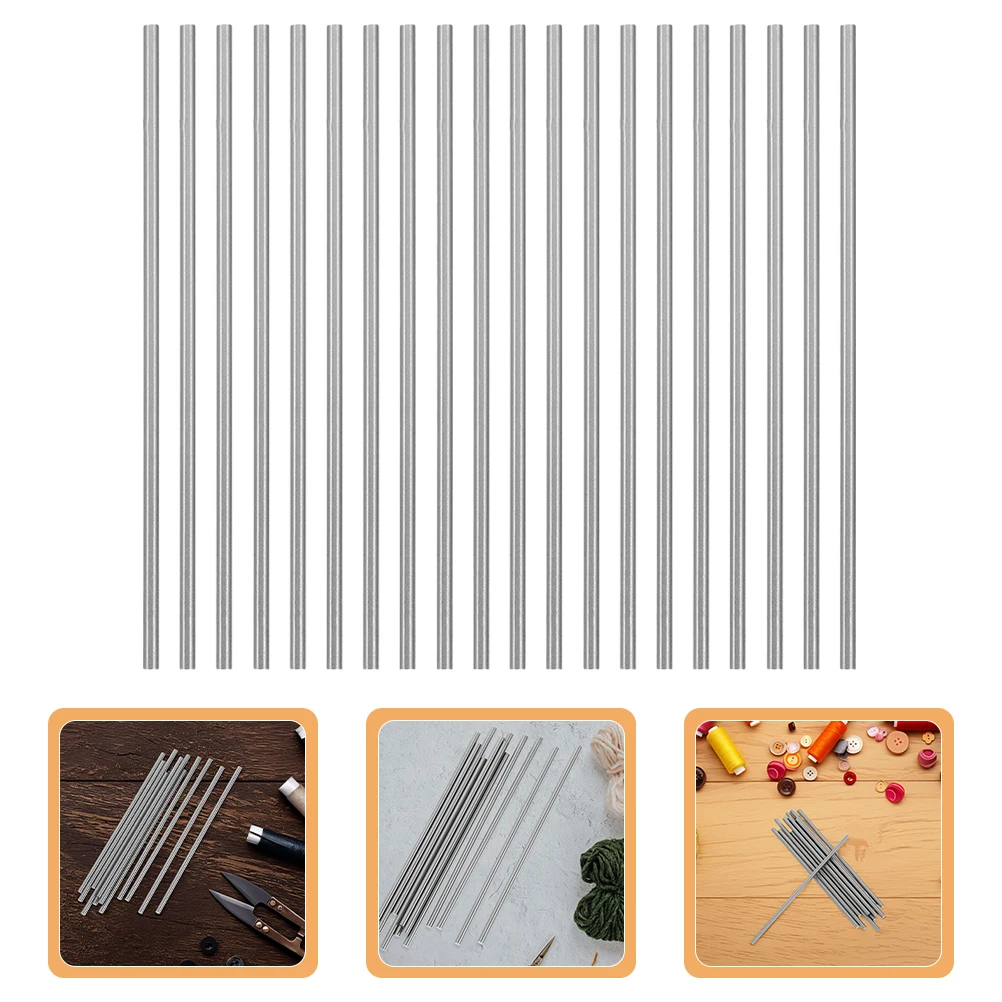 

20Pcs Round Metal Blocking Pins Sturdy Steel Rods for Knitting and Crochet Boards Interlocking Craft Tool Kit Block Board Rod