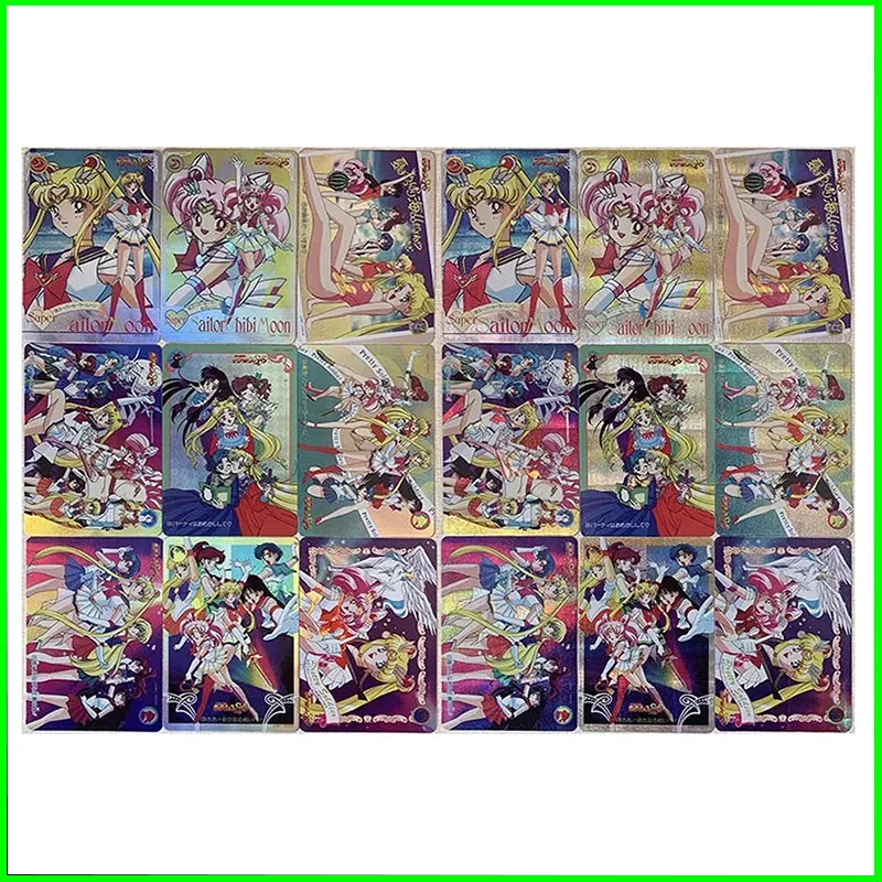 Anime Characters DIY Collectible Cards Tsukino Usagi Sailor Moon Daki Laser Flash Cards Boy Play Toys Christmas Birthday Gifts