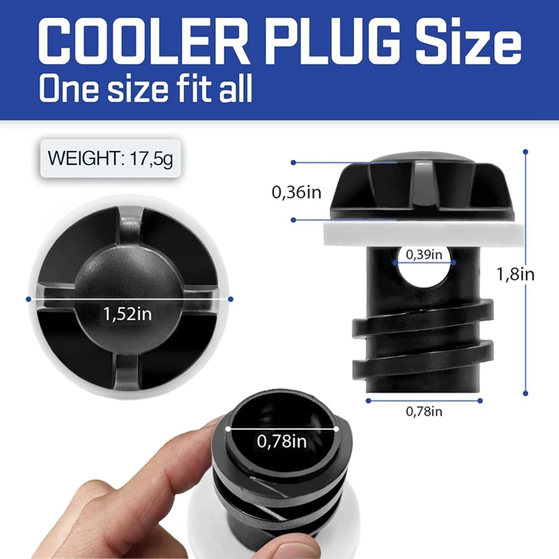 Paquete de 3 tapones de enfriador de repuesto para YETI, tapón de drenaje de enfriador, pieza de enfriador de repuesto de tapón a prueba de fugas